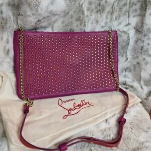 RARE Christian Louboutin Loubiposh Studded Clutch/Shoulder/Crossbody Bag
